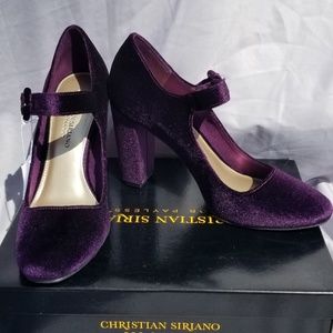NWT Christian Siriano purple velvet heels